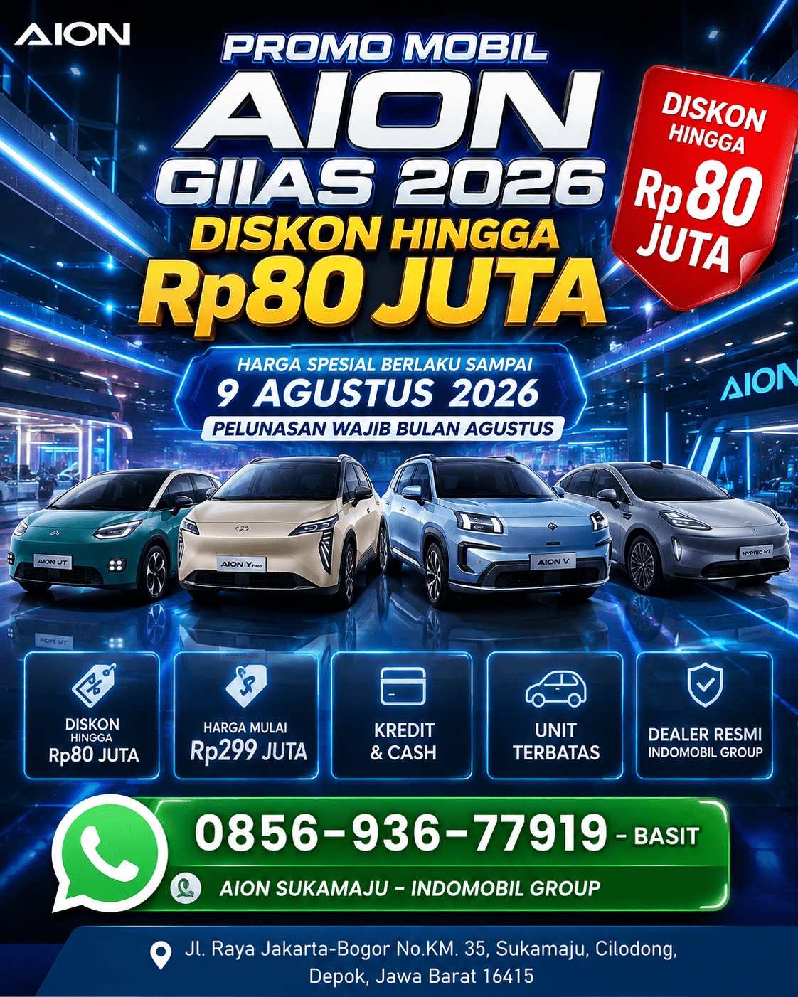 Promo Mobil AION GIIAS 2026 Diskon Hingga Rp.80 Juta